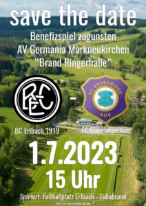 - save the date - Ankündigung Benefizspiel | BC Erlbach - Erzgebirge Aue